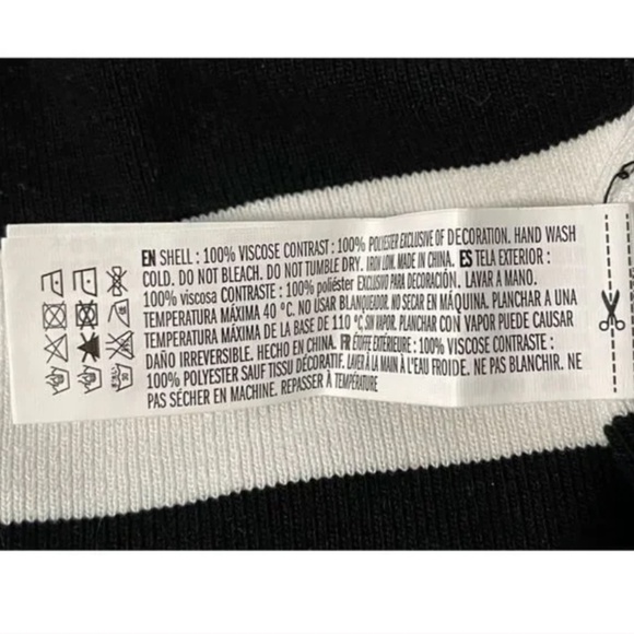 NWT Flutter Sleeve L English Factory Off Shoulder Striped Sweater Boston Proper - Picture 8 of 8